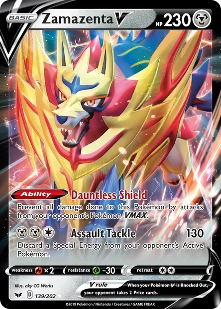 Zamazenta V, Pokémon card SSH 139 — Sword & Shield set