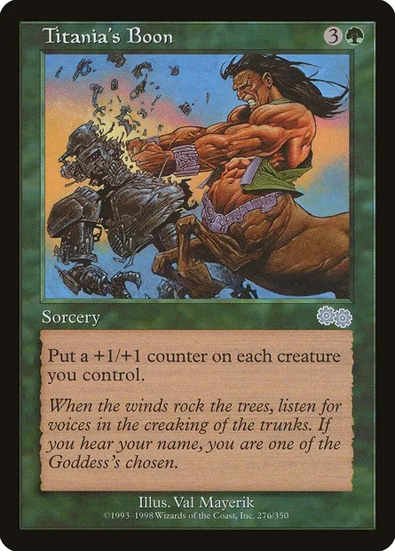 Titania's Boon, Magic card USG 276 — Urza's Saga set