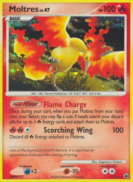 Moltres, Pokémon card MD 10 — Majestic Dawn set