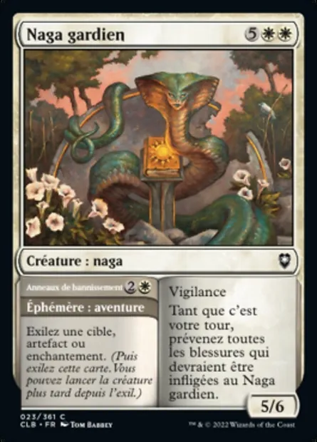 Naga gardien // Anneaux de bannissement, carte Magic CLB 23 — extension Commander Légendes : la bataille de la Porte de Baldur