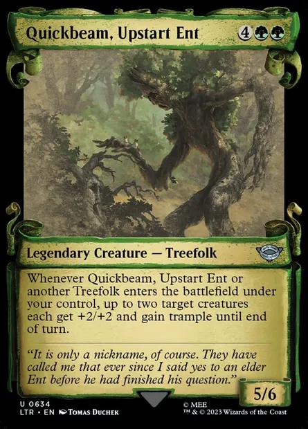 Quickbeam, Upstart Ent, Magic card LTR 634 — The Lord of the Rings: Tales of Middle-earth set