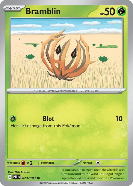 Bramblin, Pokémon card PAL 023 — Paldea Evolved set