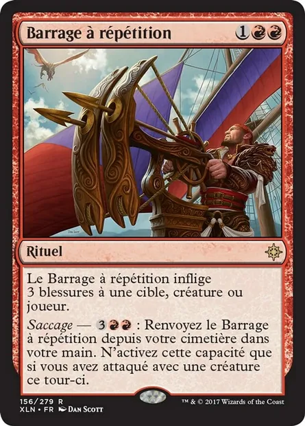 Barrage à répétition, carte Magic XLN 156 — extension Ixalan