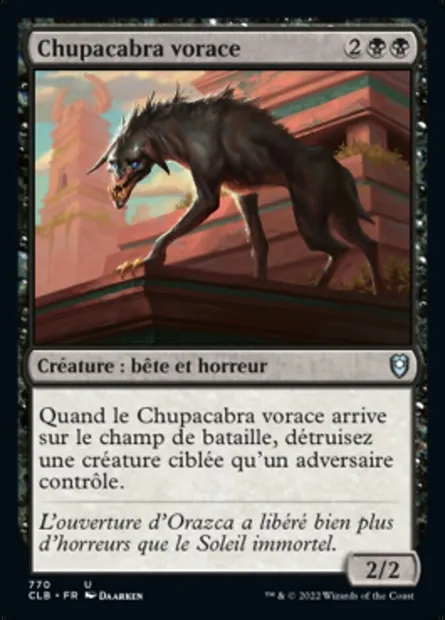 Chupacabra vorace, carte Magic CLB 770 — extension Commander Légendes : la bataille de la Porte de Baldur