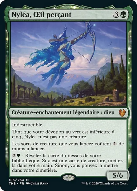 Nyléa, Œil perçant, carte Magic THB 185 — extension Theros Beyond Death