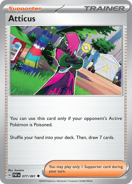 Atticus, Pokémon card PAF 077 — Paldean Fates set