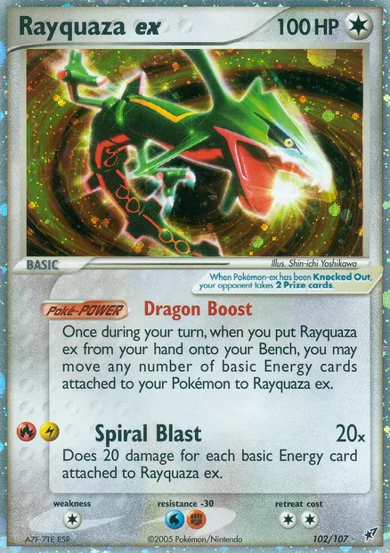 Rayquaza ex, Pokémon card DX 102 — Deoxys set