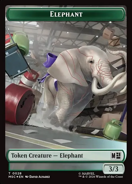 Elephant, Magic card TMSC 28 — Marvel Super Heroes Commander Tokens set