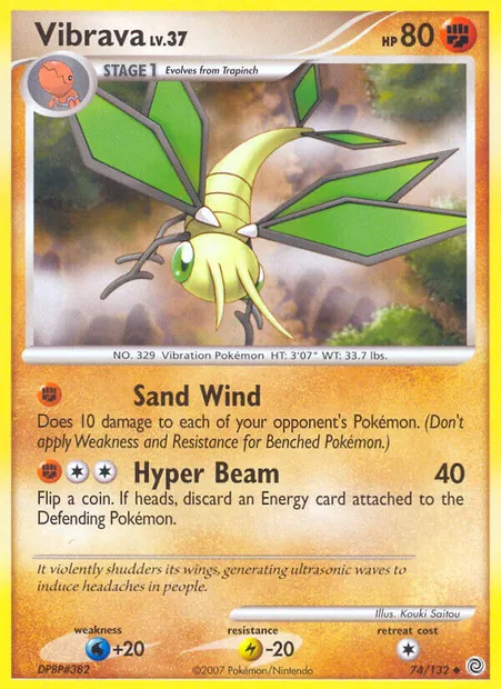Vibrava, Pokémon card SW 74 — Secret Wonders set
