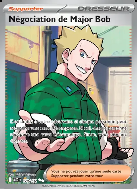 Négociation de Major Bob, carte Pokémon MEG 170 — extension Méga-Évolution