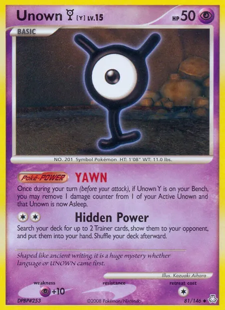 Unown Y, Pokémon card LA 81 — Legends Awakened set