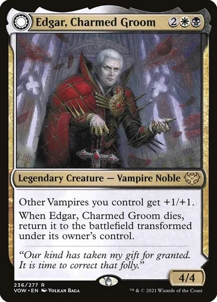 Edgar, Charmed Groom // Edgar Markov's Coffin, Magic card VOW 236 — Innistrad: Crimson Vow set