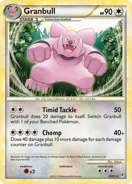 Granbull, carte Pokémon CL 26 — extension L'appel des Légendes