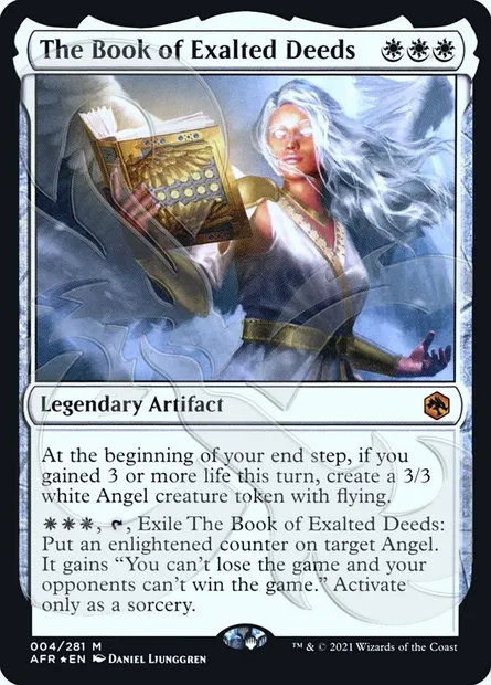 Le livre d'exaltation suprême, carte Magic PAFR 4a — extension Adventures in the Forgotten Realms Promos