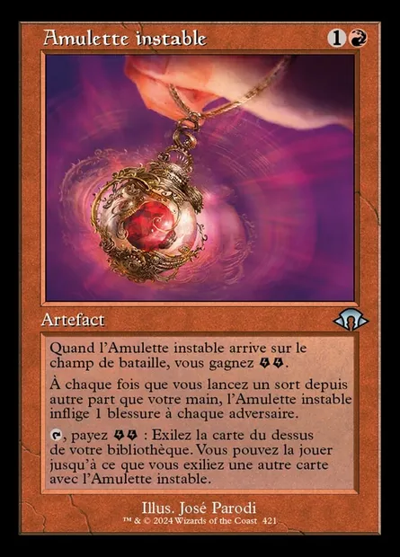 Amulette instable, carte Magic MH3 421 — extension Modern Horizons 3
