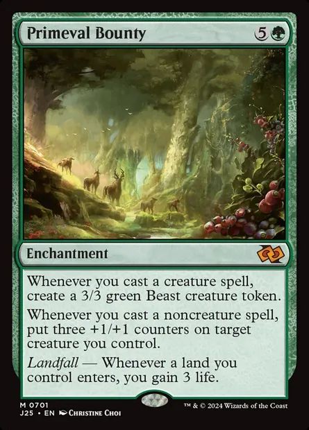 Primeval Bounty, Magic card J25 701 — Foundations Jumpstart set
