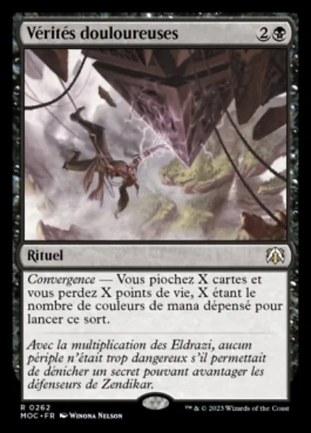 Vérités douloureuses, carte Magic MOC 262 — extension March of the Machine Commander