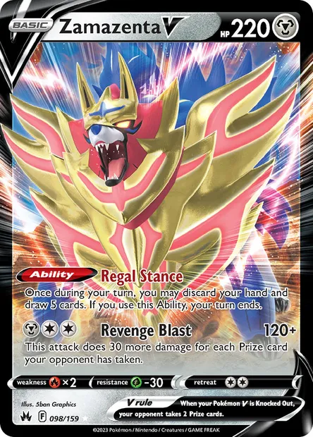 Zamazenta V, Pokémon card CRZ 098 — Crown Zenith set