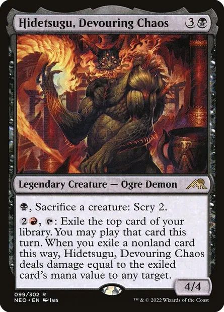 Hidetsugu, Devouring Chaos, Magic card NEO 99 — Kamigawa: Neon Dynasty set