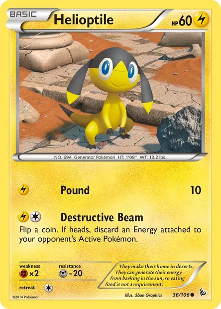 Helioptile, Pokémon card FLF 36 — Flashfire set