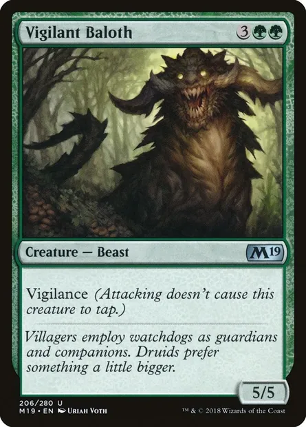 Vigilant Baloth, Magic card M19 206 — Core Set 2019 set