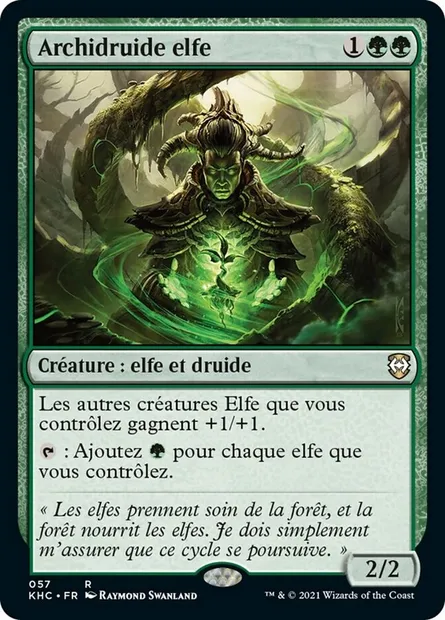 Archidruide elfe, carte Magic KHC 57 — extension Kaldheim Commander