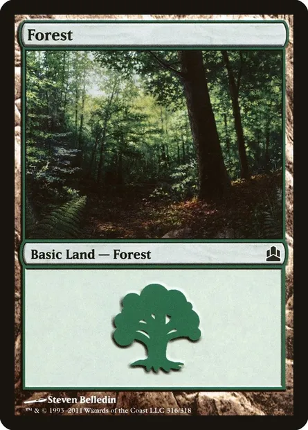 Forest, Magic card CMD 316 — Commander 2011 set