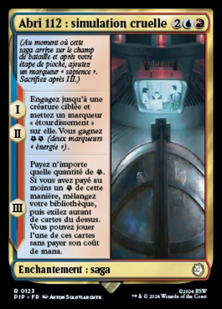 Abri 112 : simulation cruelle, carte Magic PIP 123 — extension Fallout