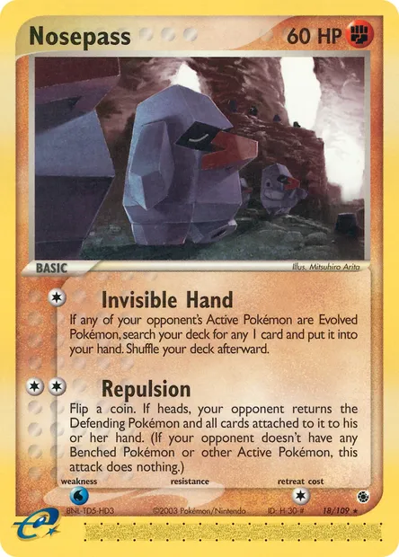 Nosepass, Pokémon card RS 18 — Ruby & Sapphire set
