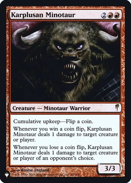 Karplusan Minotaur, Magic card PLST CSP-86 — The List set