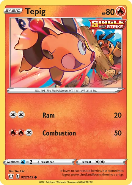 Tepig, Pokémon card BST 23 — Battle Styles set