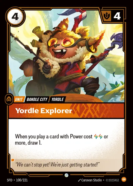 Yordle Explorer, carte Riftbound SFD 100 — extension Spiritforged