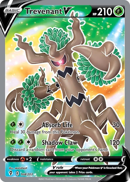Trevenant V, Pokémon card EVS 168 — Evolving Skies set