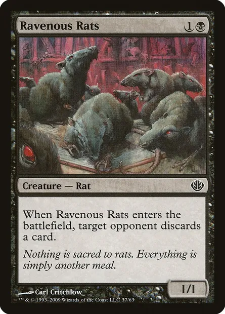 Ravenous Rats, Magic card DDD 37 — Duel Decks: Garruk vs. Liliana set