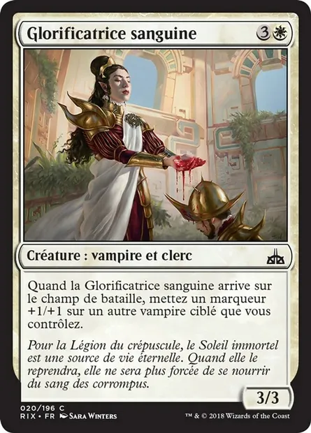 Glorificatrice sanguine, carte Magic RIX 20 — extension Les combattants d'Ixalan