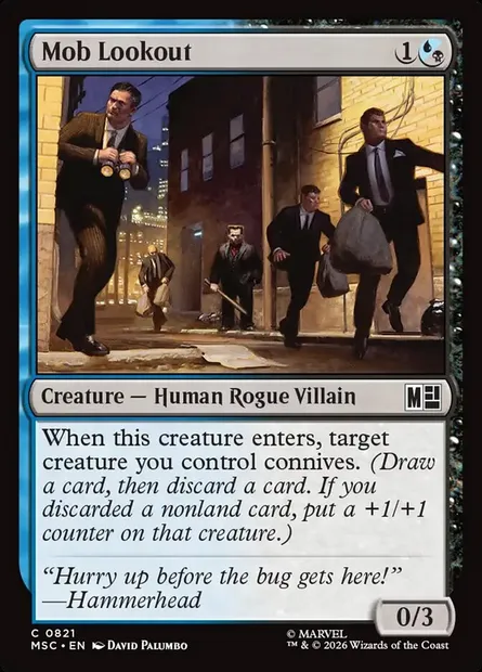 Mob Lookout, Magic card MSC 821 — Marvel Super Heroes Commander set