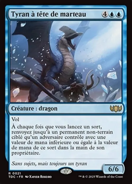 Tyran à tête de marteau, carte Magic TDC 21 — extension Tarkir: Dragonstorm Commander