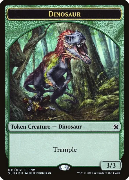 Dinosaur // Treasure, carte Magic F17 11 — extension Friday Night Magic 2017