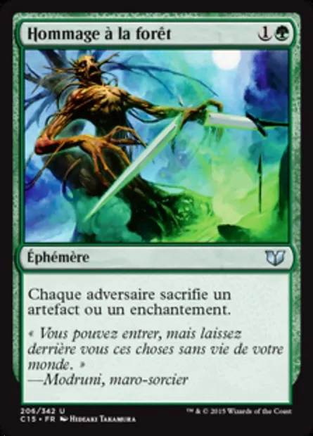 Hommage à la forêt, carte Magic C15 206 — extension Commander 2015