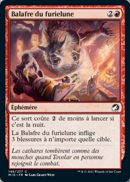 Balafre du furielune, carte Magic MID 148 — extension Innistrad : chasse de minuit