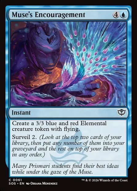 Muse's Encouragement, Magic card SOS 61 — Secrets of Strixhaven set