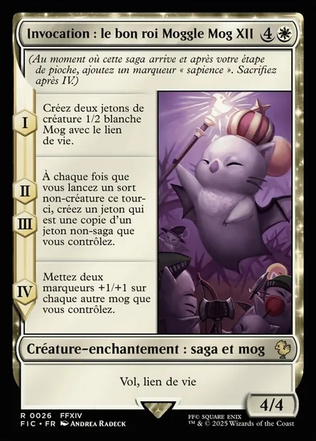 Invocation : le bon roi Moggle Mog XII, carte Magic FIC 26 — extension Final Fantasy Commander
