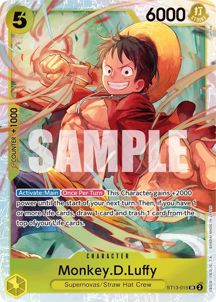 Monkey.D.Luffy, One Piece card ST13-015 — The Three Brothers set