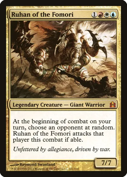 Ruhan of the Fomori, Magic card CMD 221 — Commander 2011 set