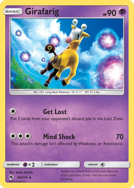 Girafarig, Pokémon card LOT 94 — Lost Thunder set