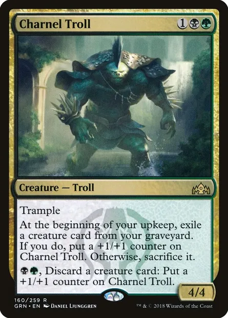 Charnel Troll, Magic card GRN 160 — Guilds of Ravnica set