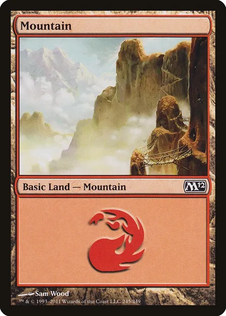 Mountain, Magic card M12 245 — Magic 2012 set