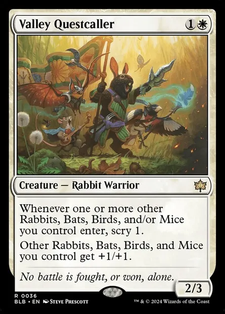 Valley Questcaller, Magic card BLB 36 — Bloomburrow set