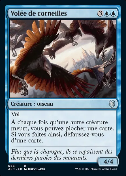 Volée de corneilles, carte Magic AFC 88 — extension Forgotten Realms Commander