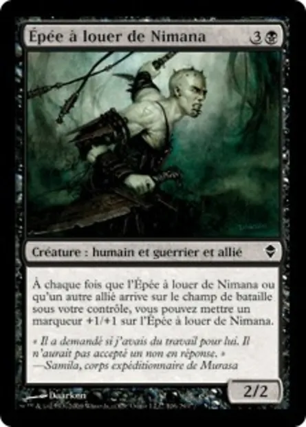 Épée à louer de Nimana, carte Magic ZEN 106 — extension Zendikar
